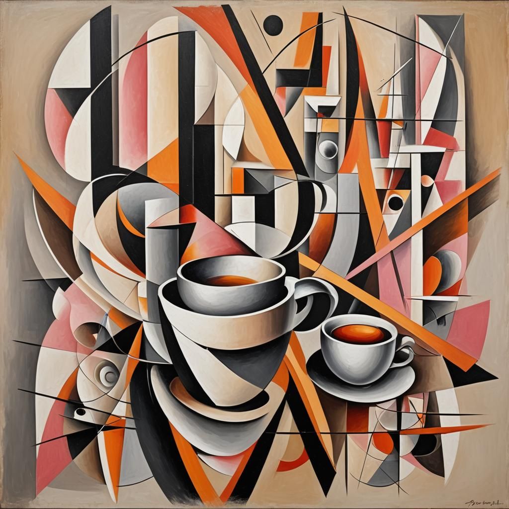 Abstract Geometric Configurations in Acrylic and Oil