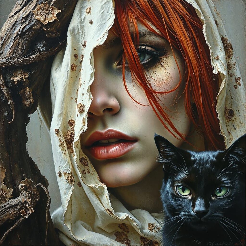 Punk Carnival Portrait with Surreal Horror Elements