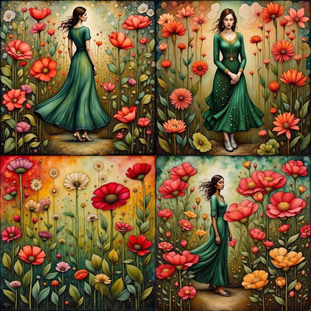 Intricate Magical Landscapes with Botanical Delights in a Ro...