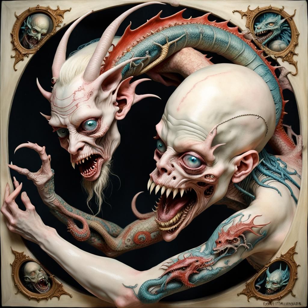 Albino Contortionist Chimera: A Cryptid Taxidermy Nightmare