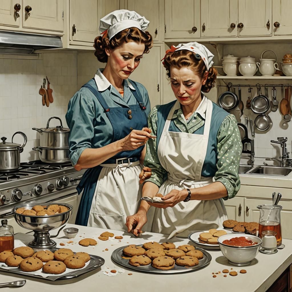 Idyllic American Homemaker Bakes Sweet Treats in a Cozy Kitc...