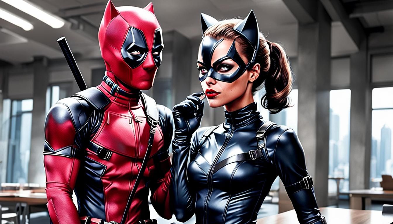 Catwoman Seduces Deadpool: A Comic Encounter