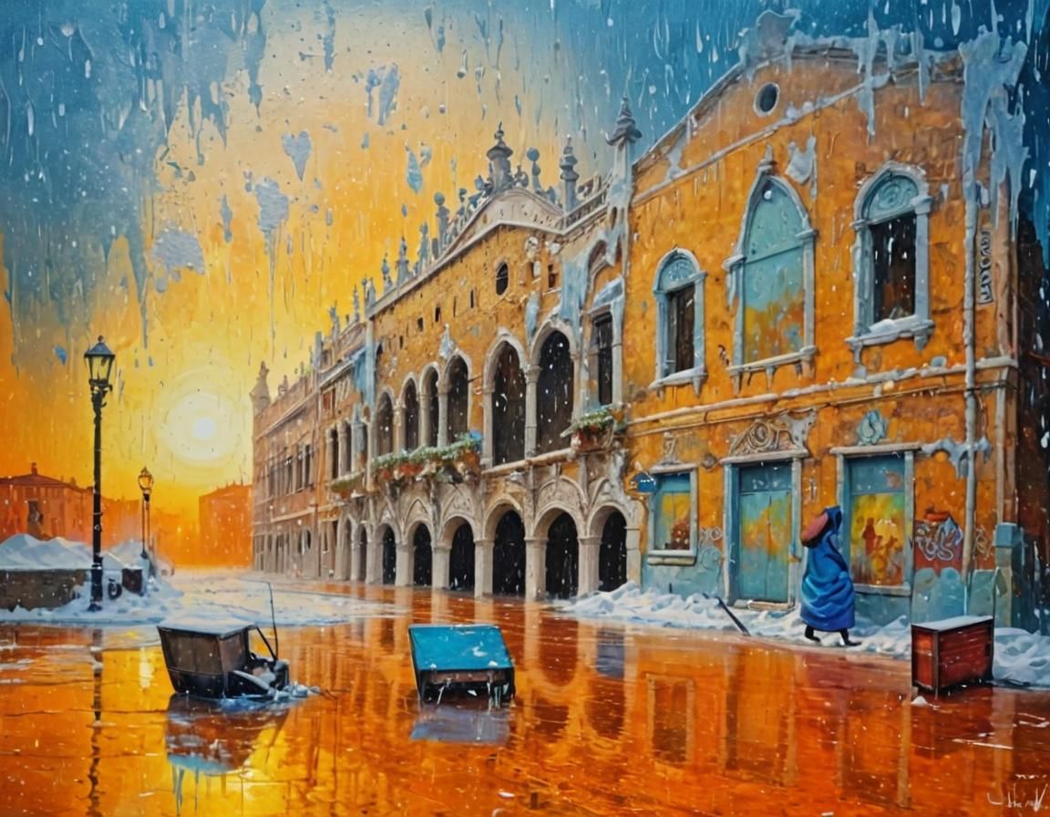 Venetian Apocalypse in Frosty Winter