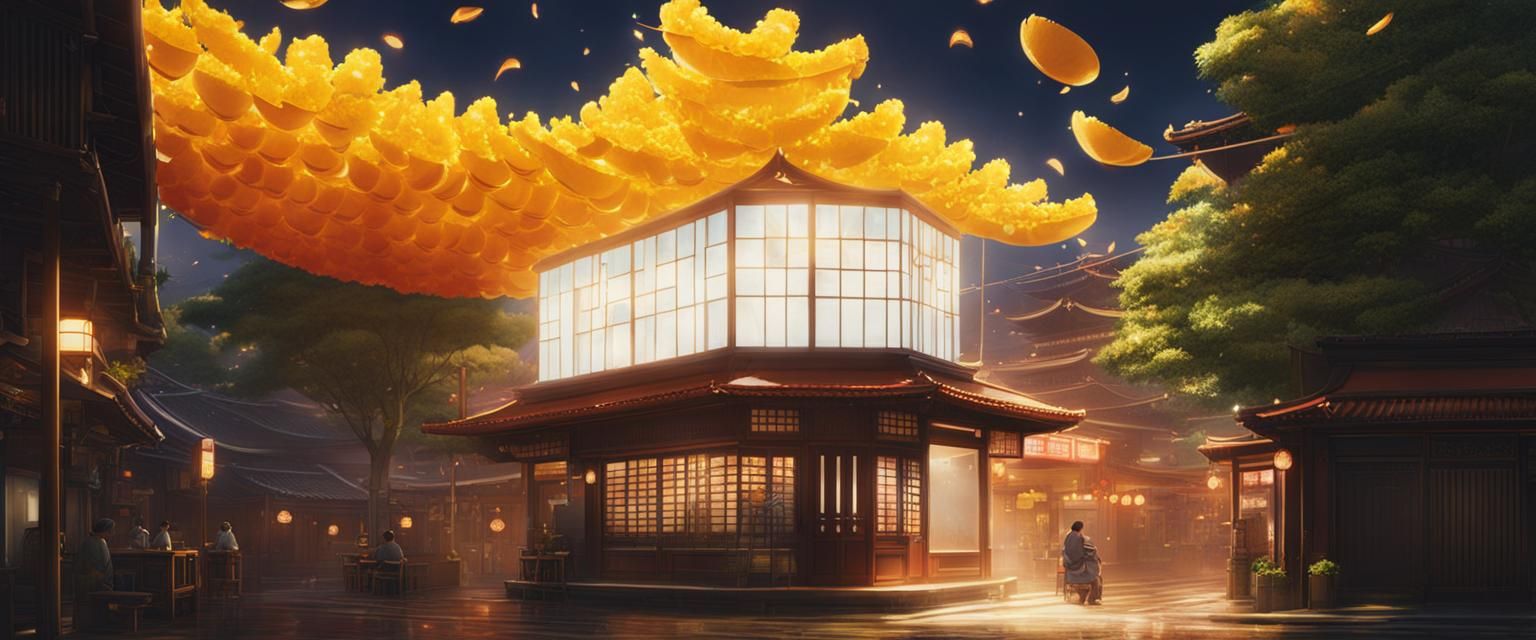 Fortune Cookie Double Exposure in Anime Style