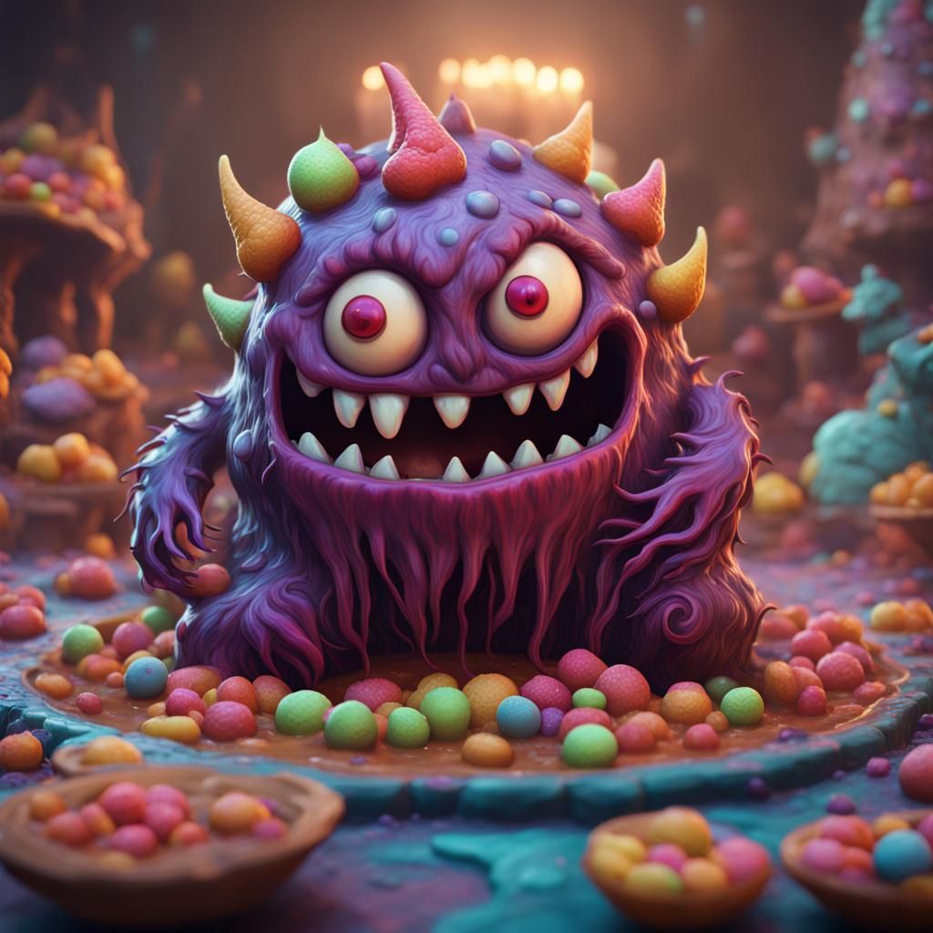 Fantastical Sweet-Tarts Monster Concept Art