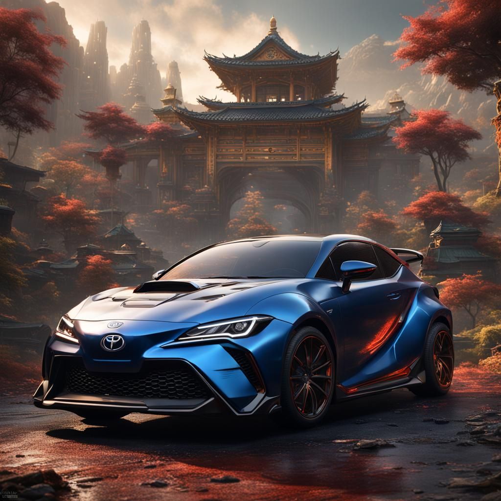 Toyota Supra: Detailed Matte Painting in Fantasy Art
