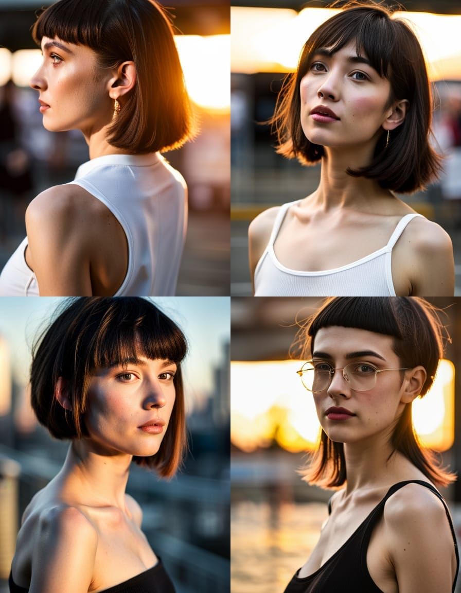 portrait photo of a stylish beautiful girl in a future conve...