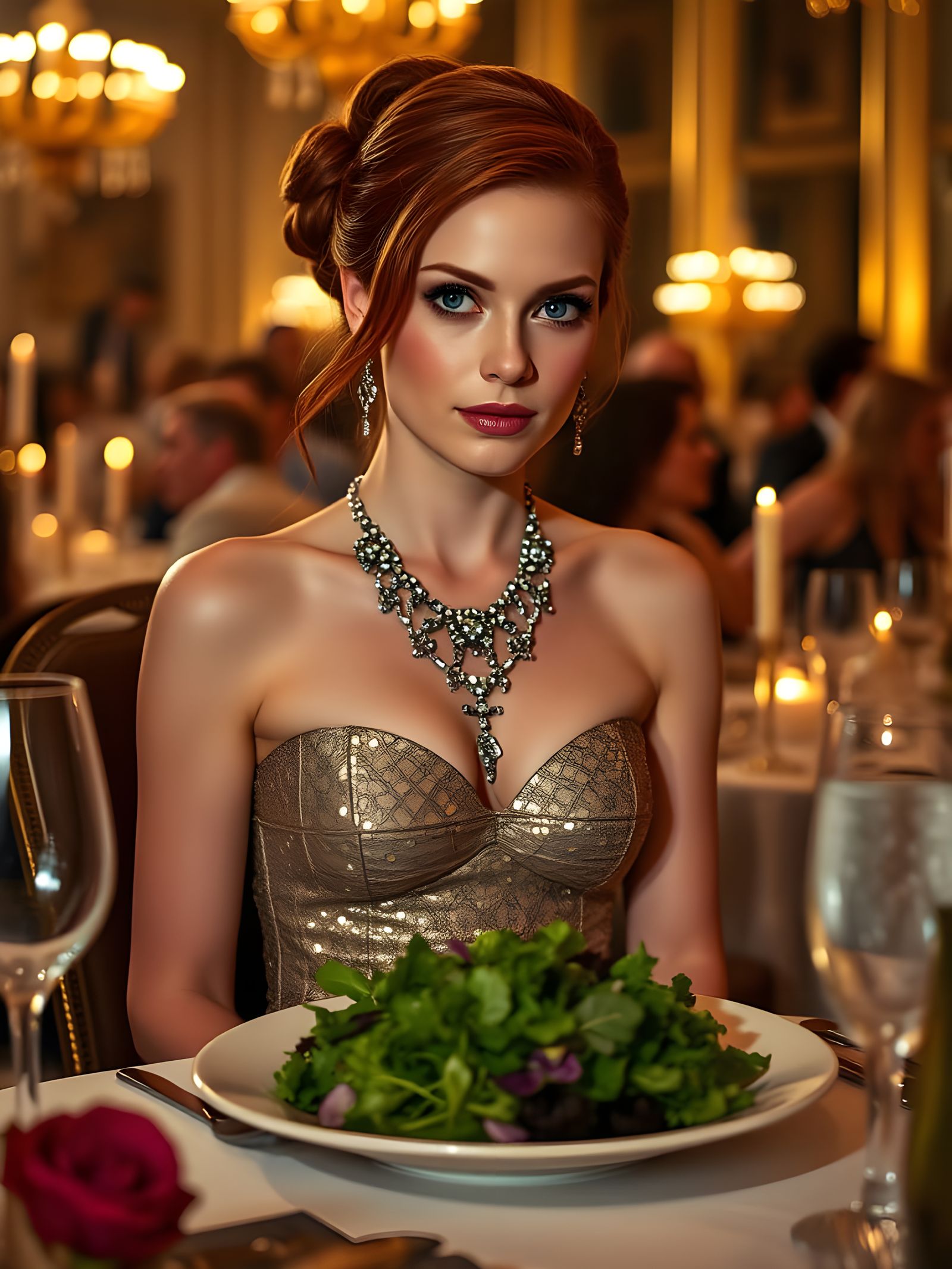 Barbara Gordon in Elegant Evening Attire at Gotham Gala