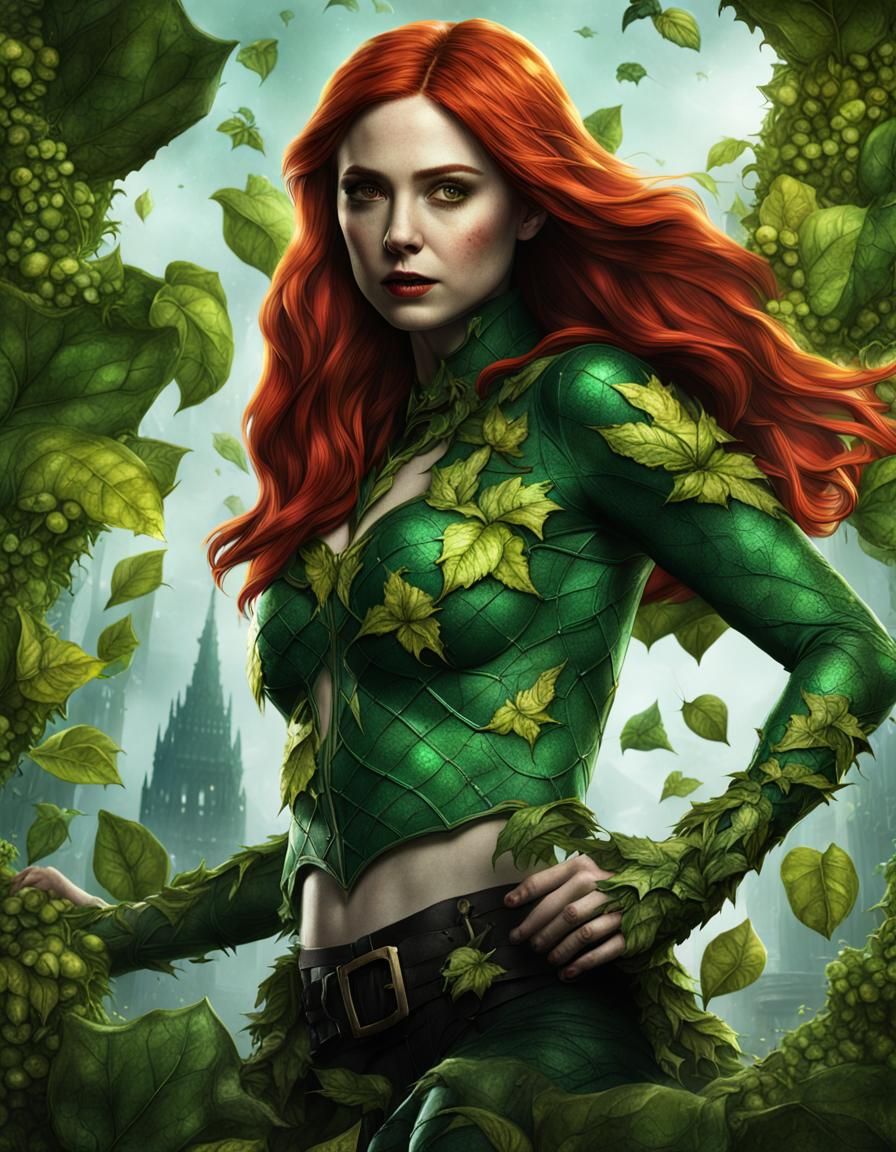Poison Ivy Cosplay: Detailed Digital Matte Painting