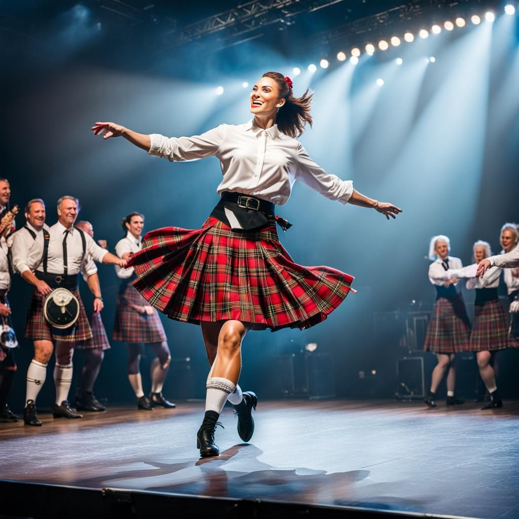 Woman Dancing Highland Fling on Stage