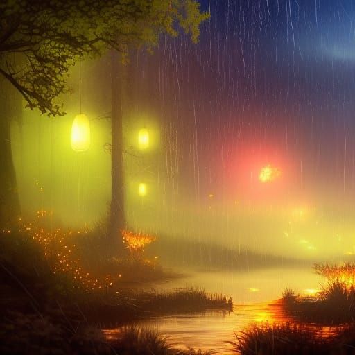 Enchanted Firefly Landscape in Unreal Engine Style