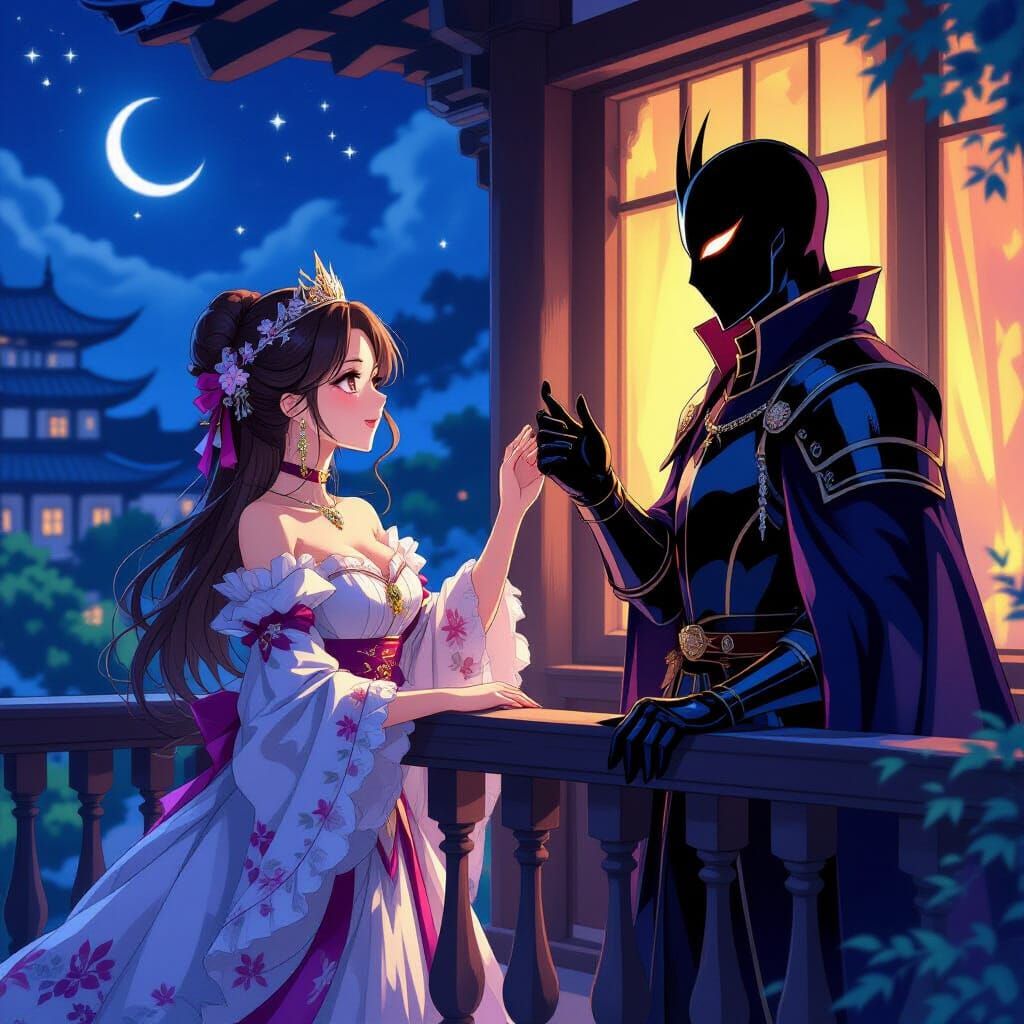 Noblewoman Cheers Masked Knight, Reveals Enemy in Anime Styl...