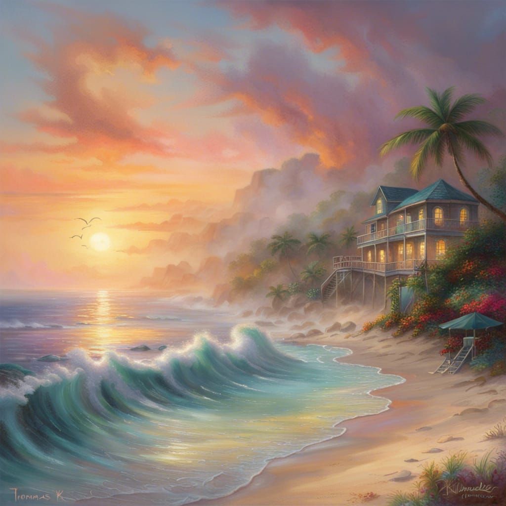 Caribbean Sunset in Ethereal Style