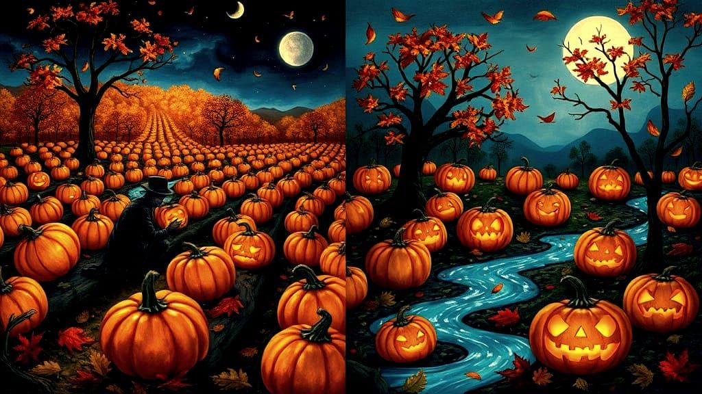 Mysterious Artist Transforms Pumpkin Patch into Living Autum...