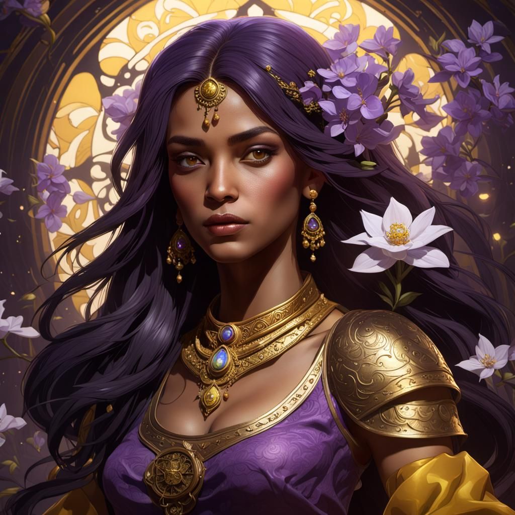 Jasmine Dark Fantasy Portrait in Art Nouveau Style