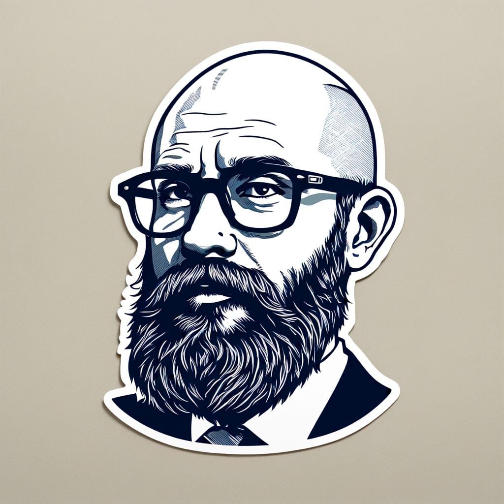 Confident Gentleman in Block Print Style