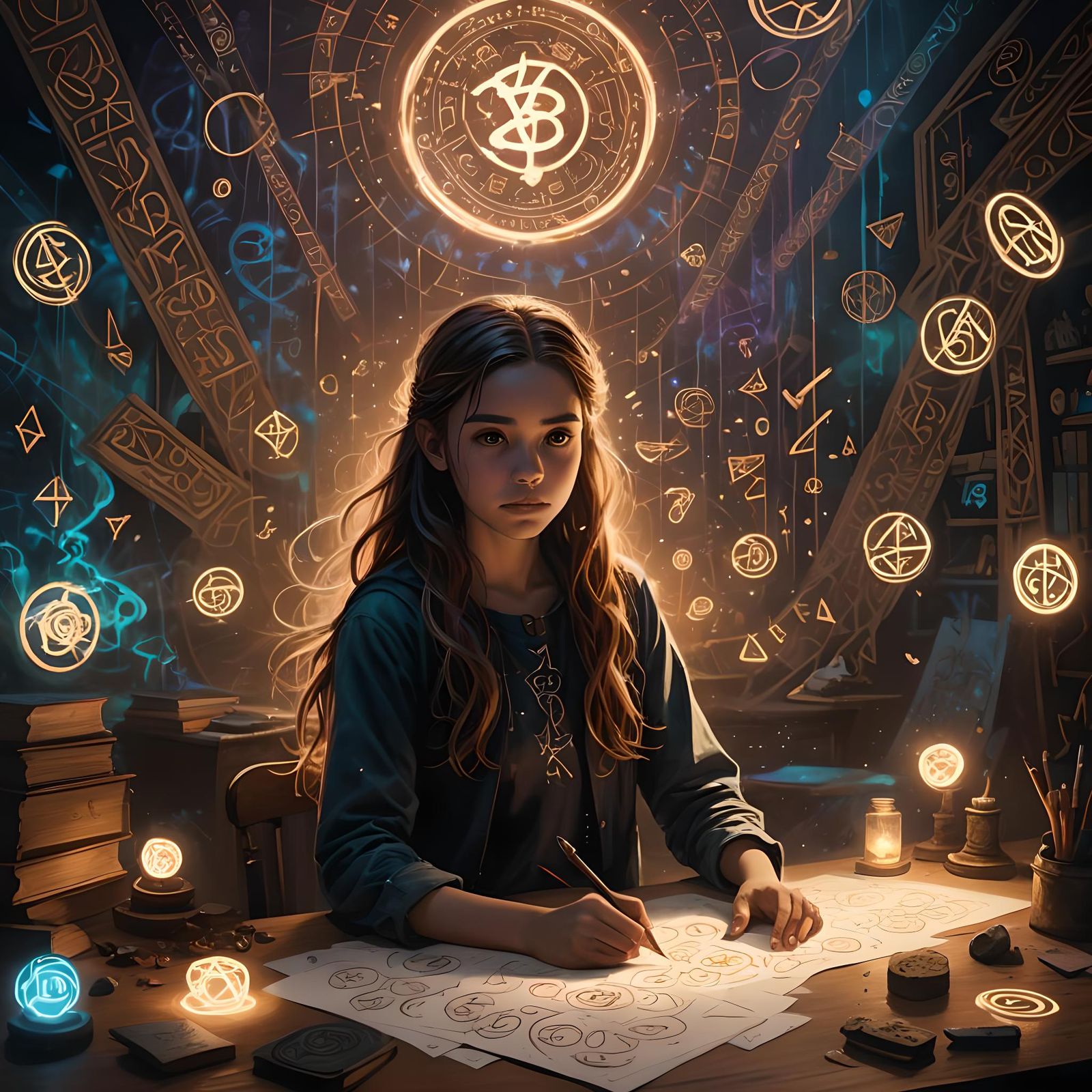 Magical Runes Evolving into Written Language