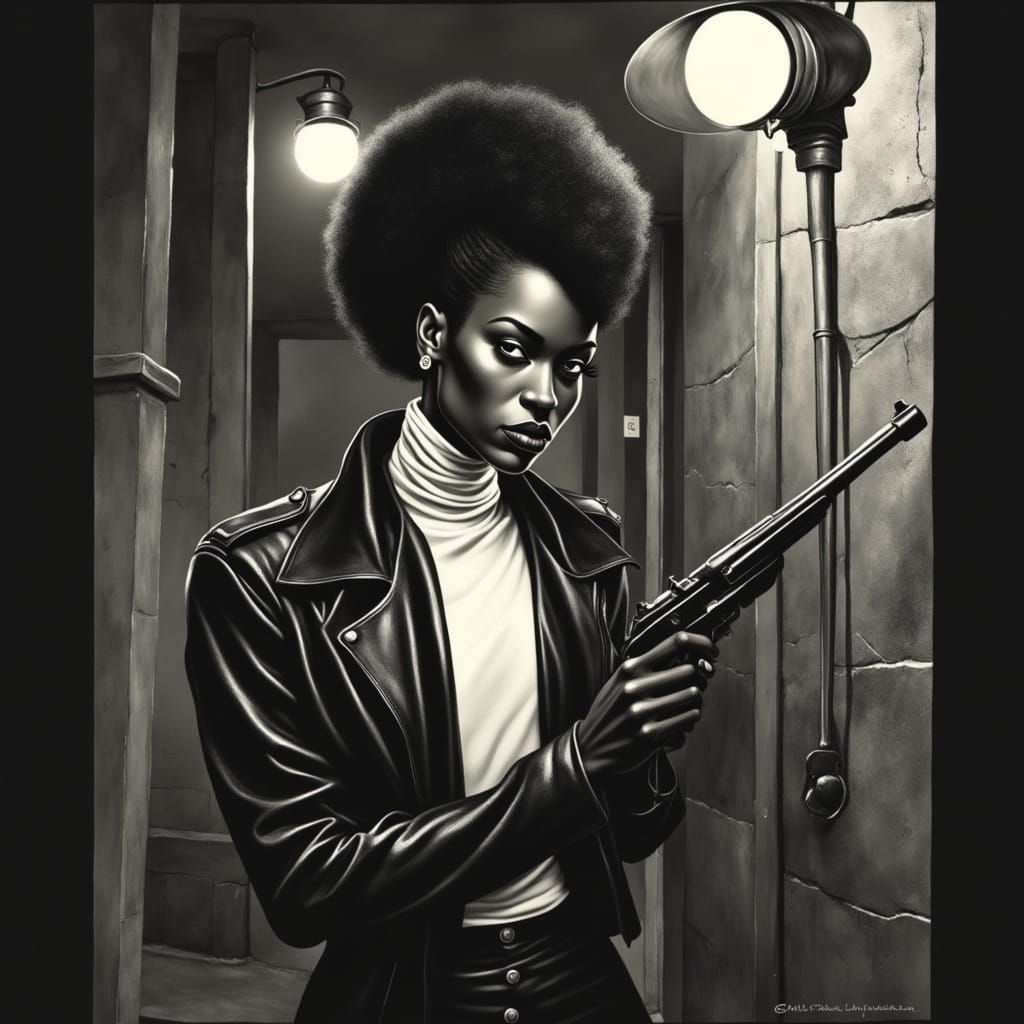 Noir Spy Woman in Berlin Under Street Light