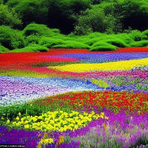Hyperdetailed Flower Bed: A Vision of Beauty