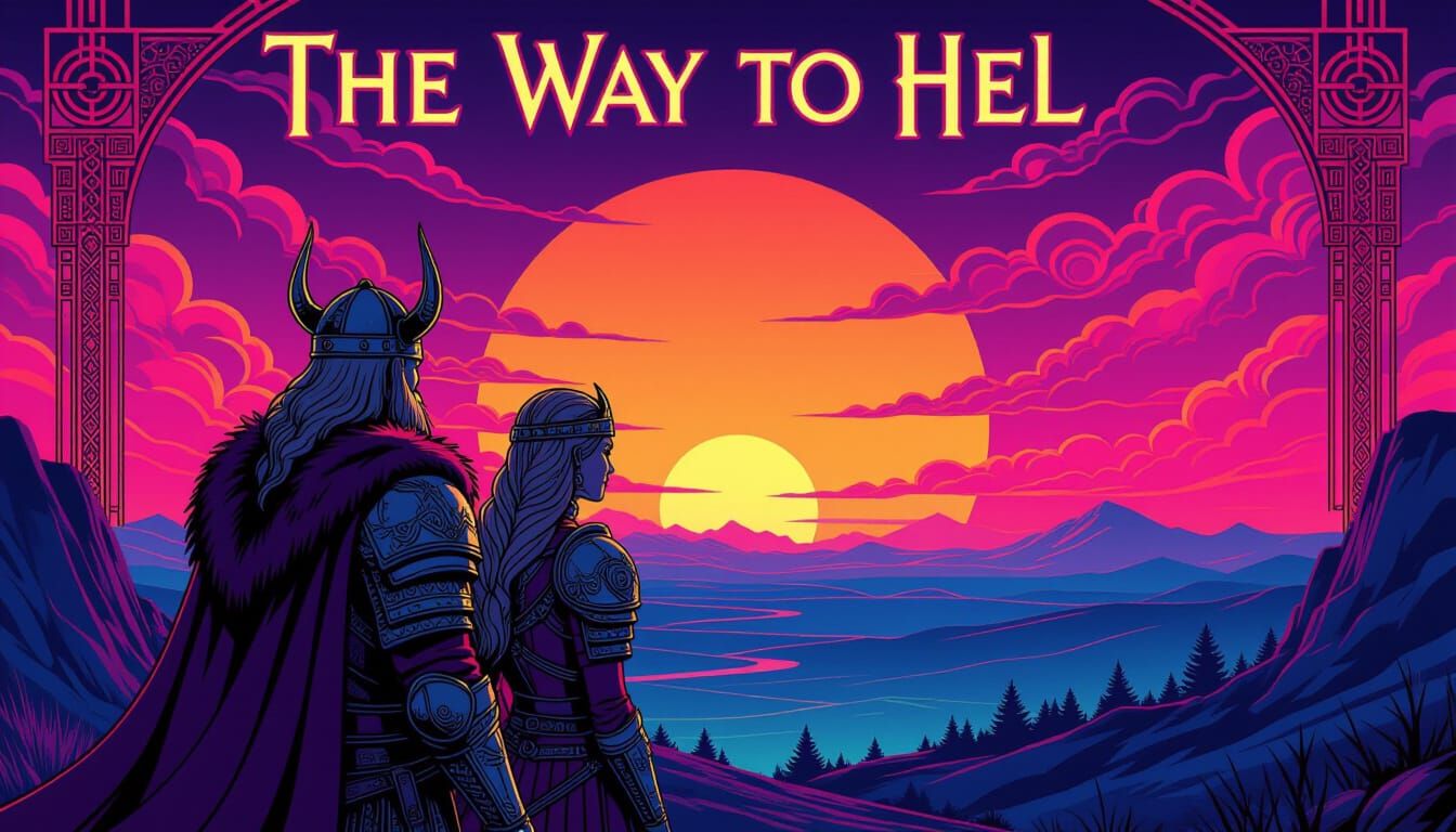 Viking King and Queen in Neon Sunset