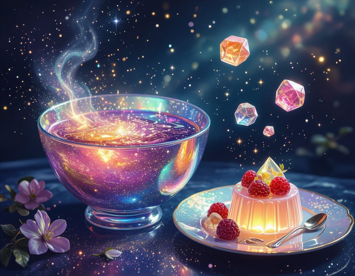 Ethereal Stardust Soup and Levitating Fruits