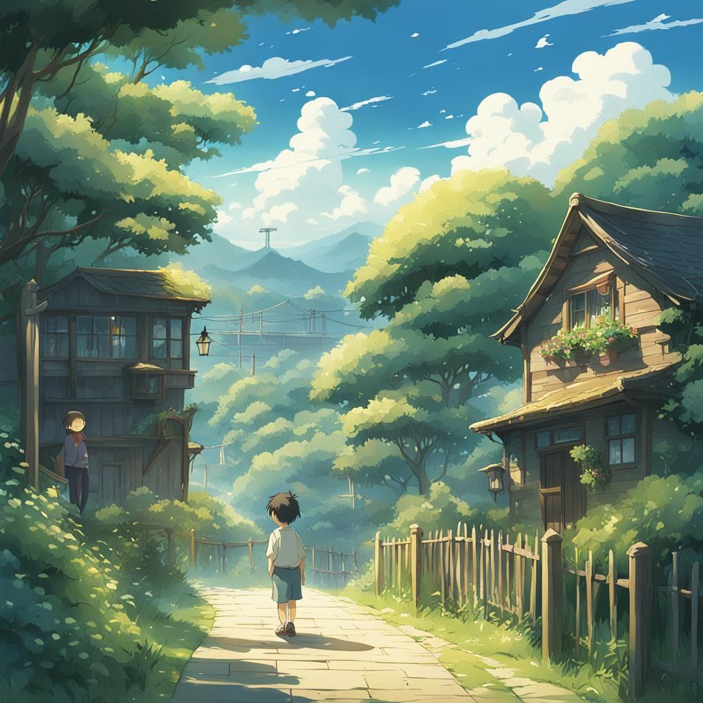 Charming Cartoon Character in Anime Style