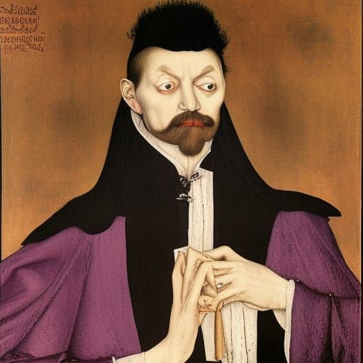 Grief-Stricken Vampire Lord Portrait in Renaissance Style