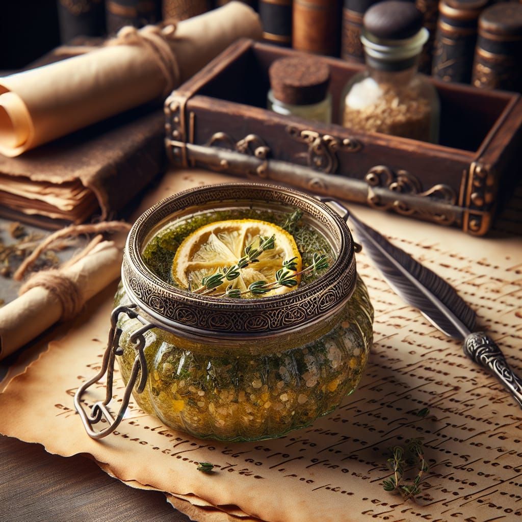 Medieval Herbal Hand Scrub in Vintage Glass Jar