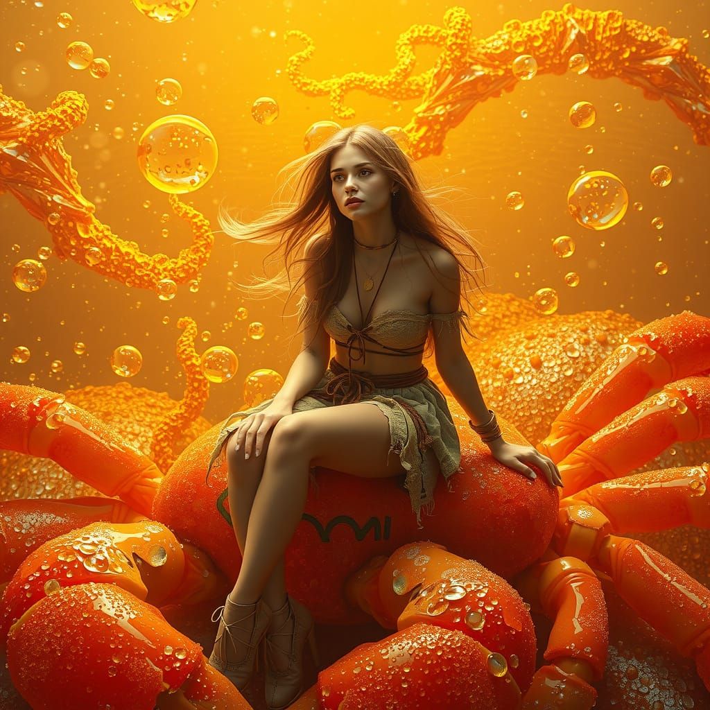 Gummy Crab Rider in Dreamlike Soda Sea