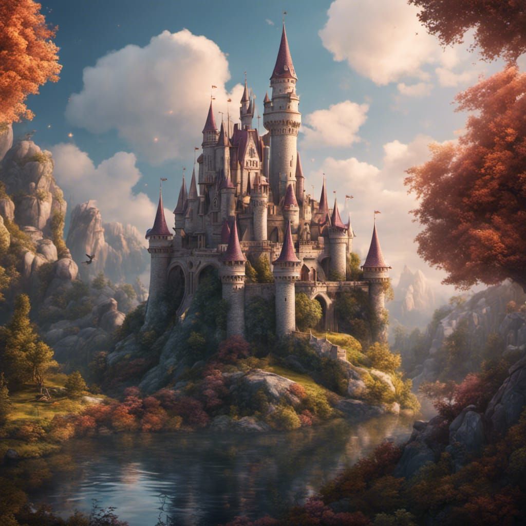 Fairytale Princess Castle: Detailed Matte Painting