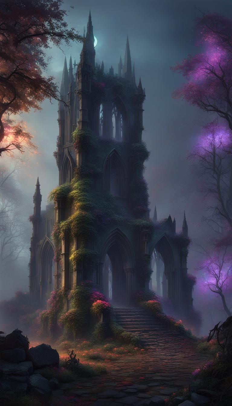 Neon Gothic Dark Souls Fantasy Art