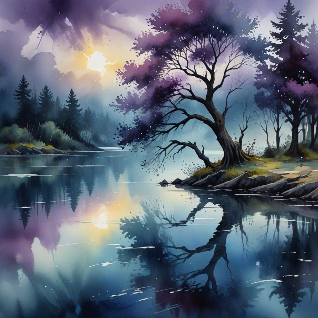 Chisnicean and Rorschach landscape purple