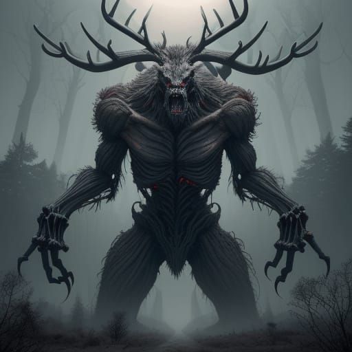 Terrifying Skeletal Moose Fusion Dominates Forest