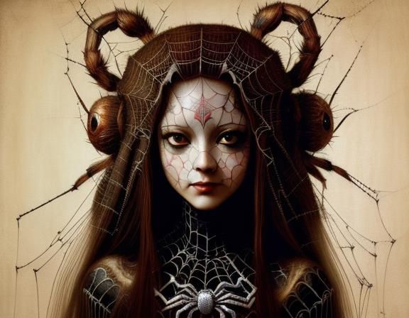 Surreal Spider in Da Vinci Style