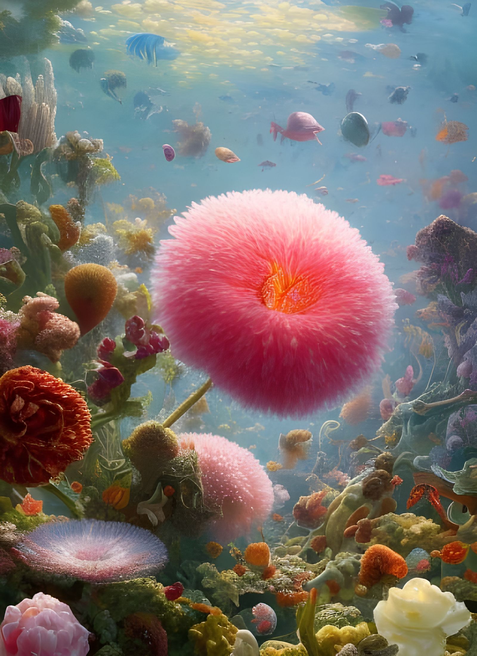 Underwater Flowers Bloom in Dreamy Light