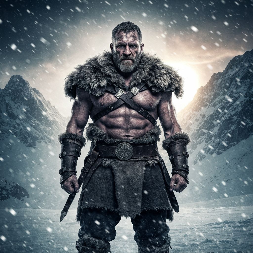 Viking Warrior in Blizzard: Cinematic Photorealism