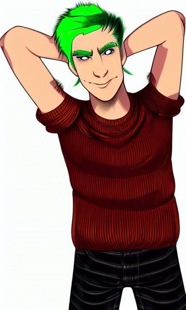 Man with Green Hair: AI Interpretation