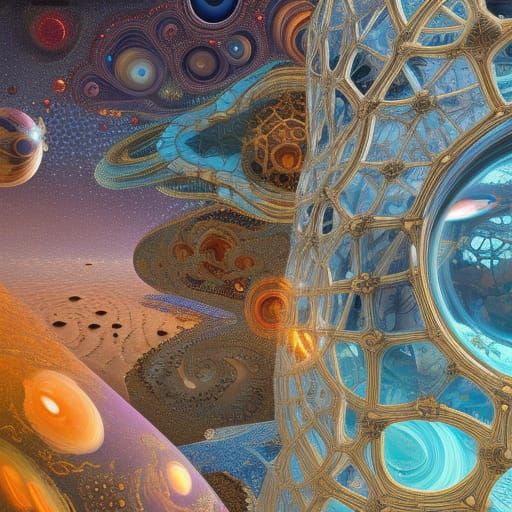 Woman in Guitar Starship, Cyberpunk Art