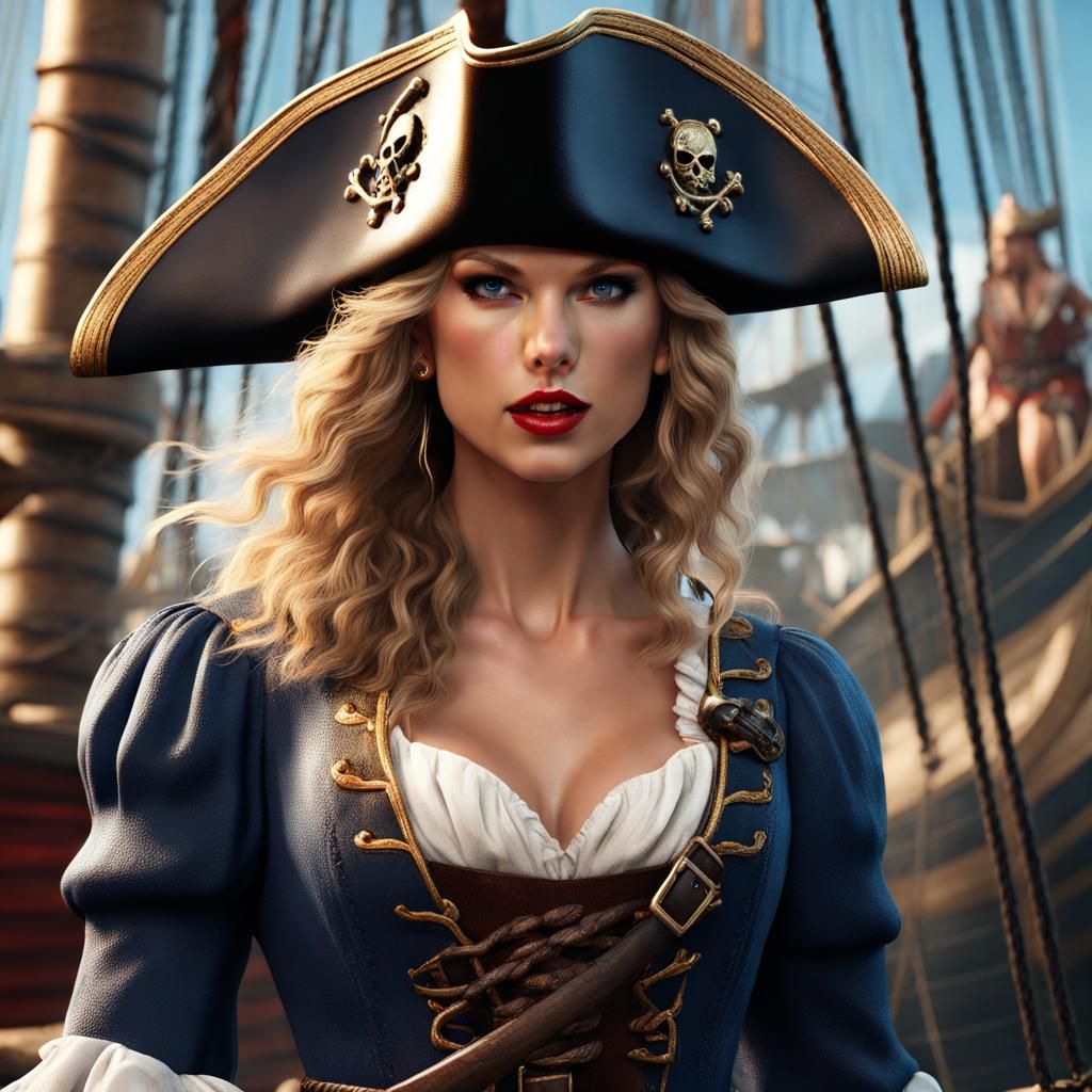 Taylor Swift as Pirate in Detailed Matte Painting