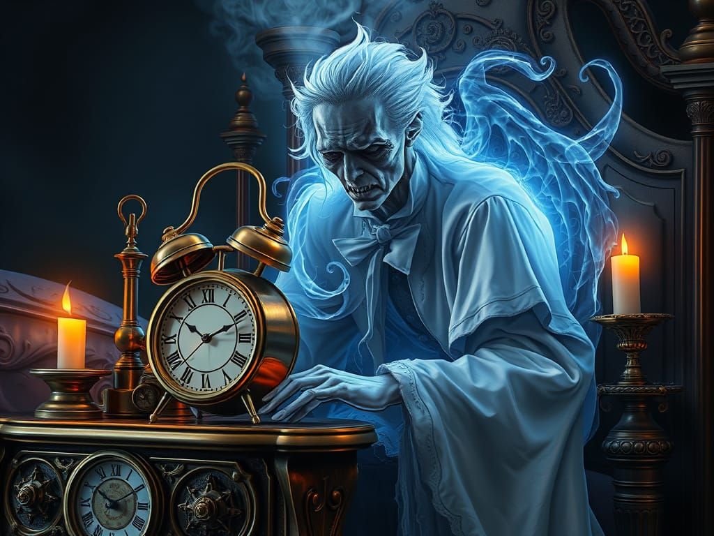 Ghostly Timekeeper in Steampunk Bedside Table