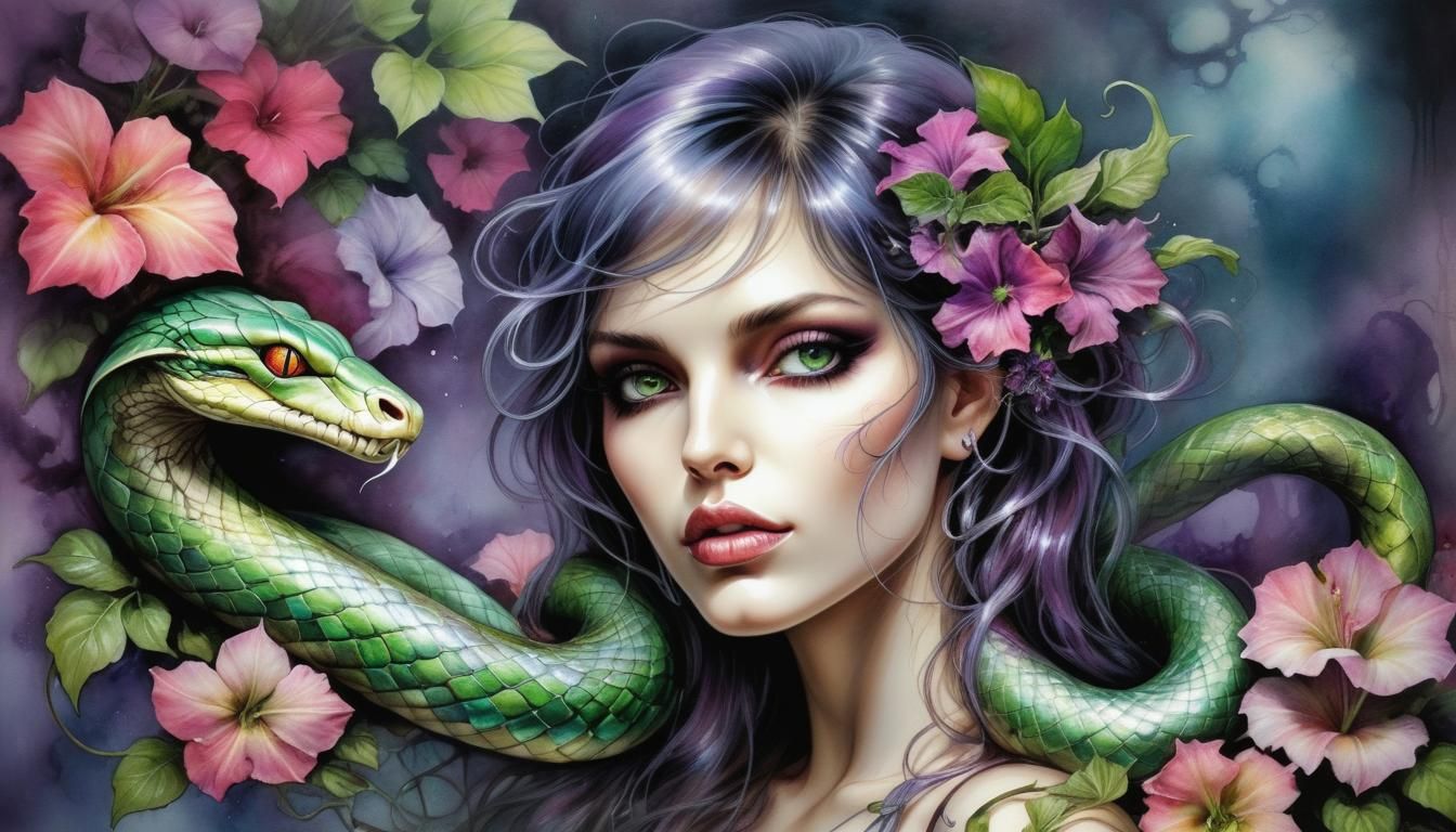 Flower Serpents in Vibrant Bloom