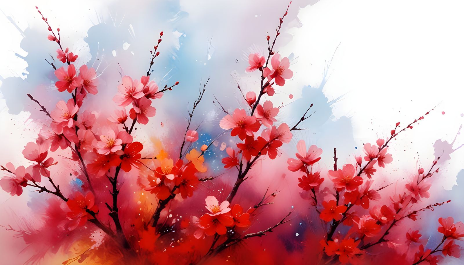 Ethereal Cherry Blossom Trees in Soft Morning Light