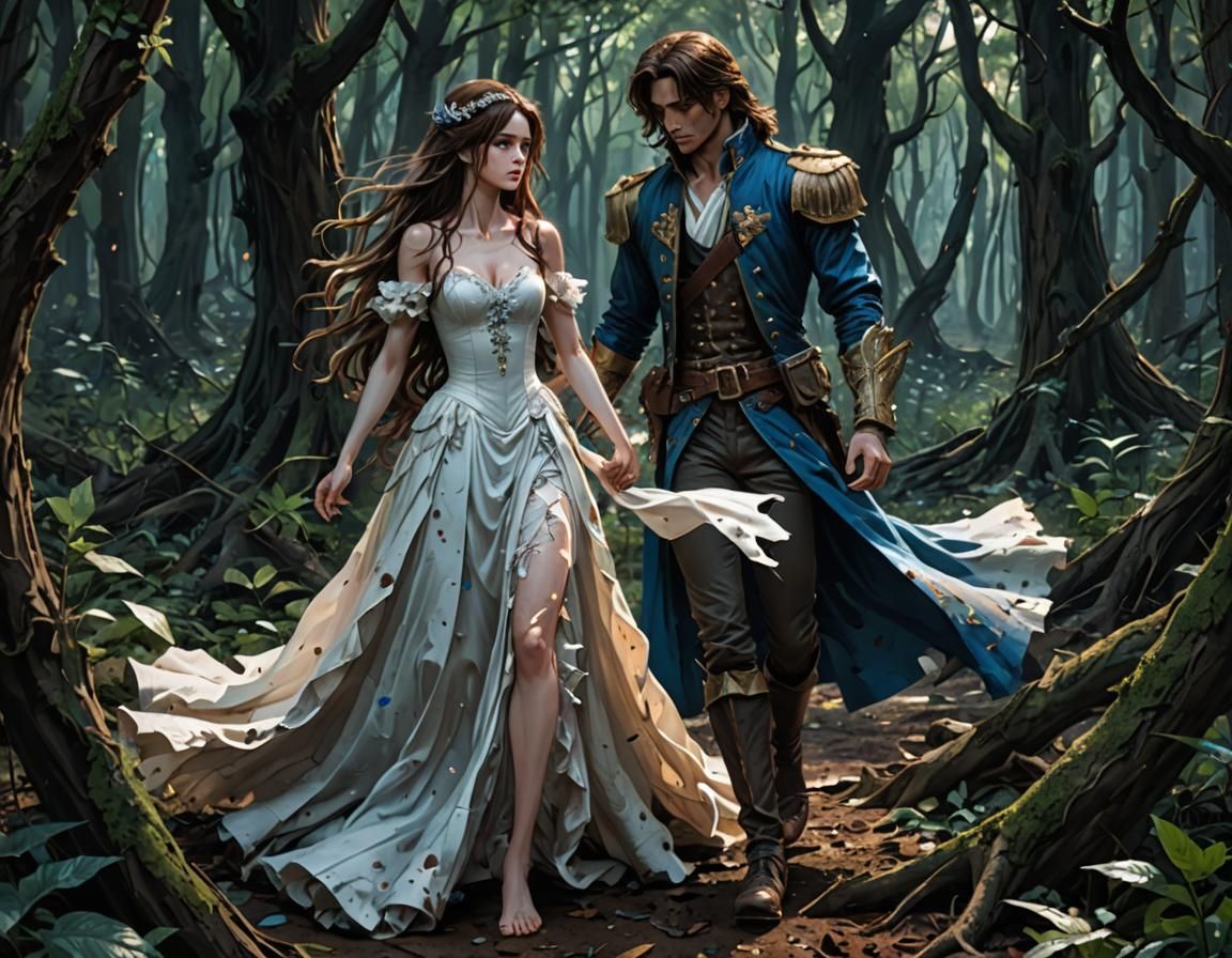 Prince Rescues Damsel in Dark Forest