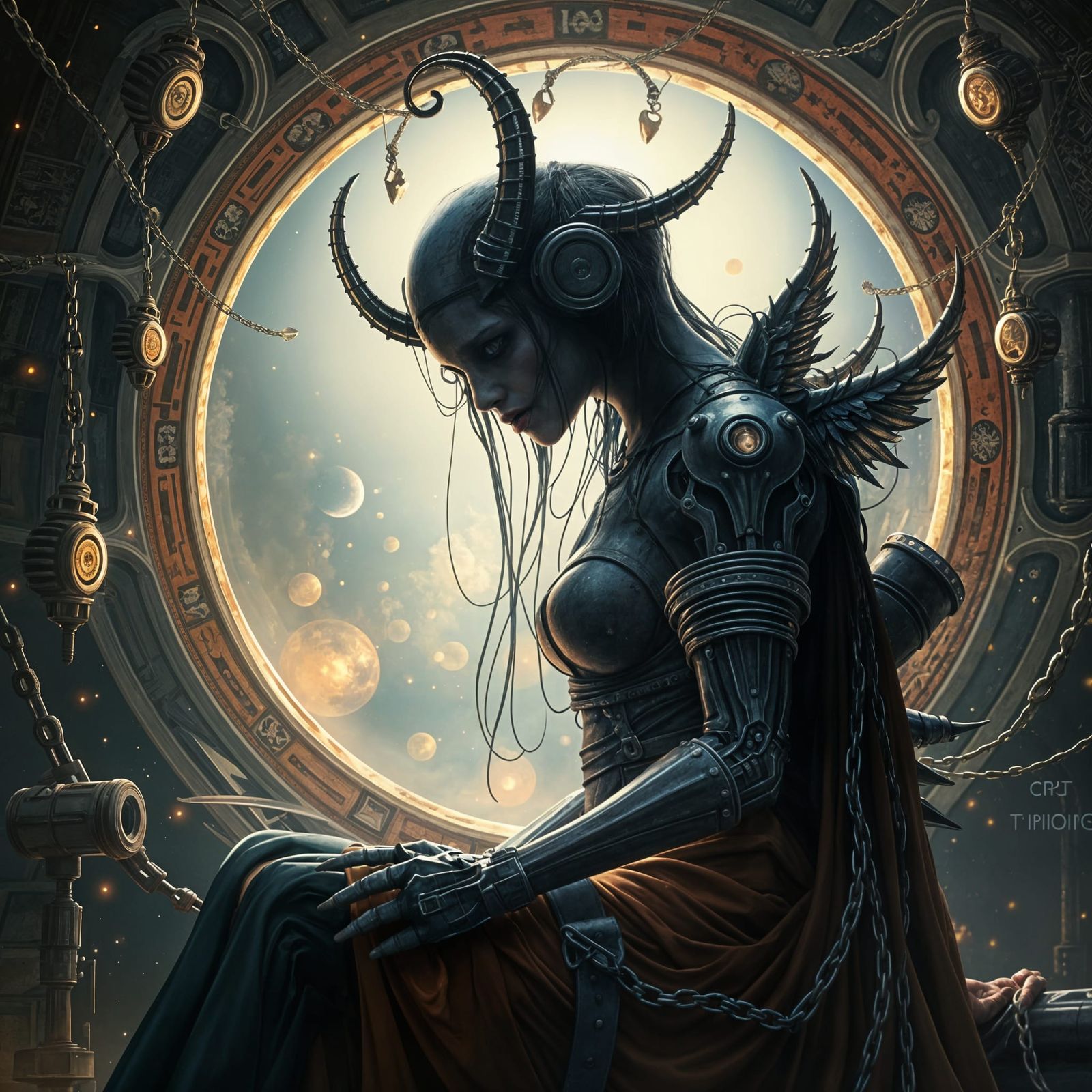 Sci-Fi Fantasy Portal in Royo Sorayama Style