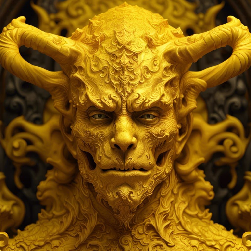 Rococo Gothic Demon King Portrait in Hell