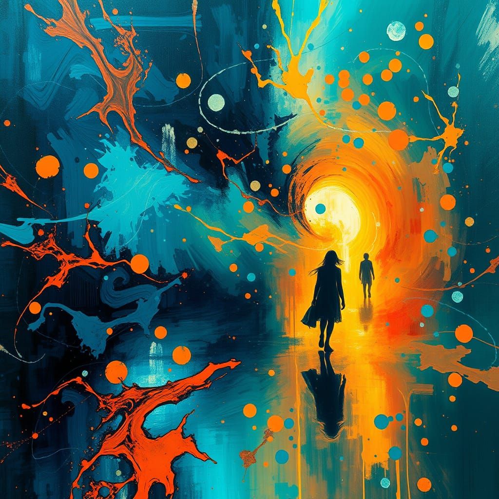 Hyperrealistic Time Travel Abstract Expressionist Artwork in...