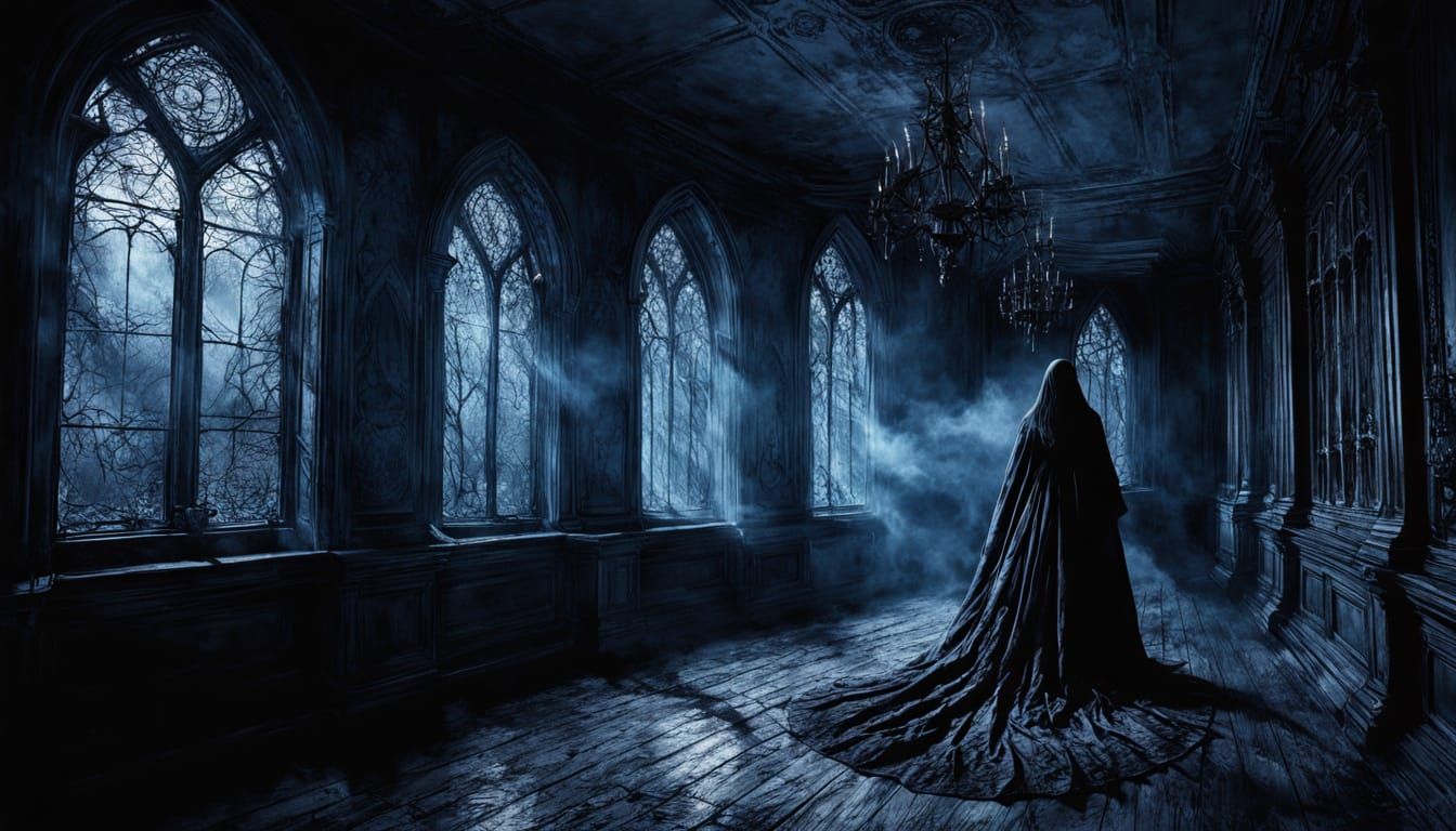 Woman in Haunted Victorian Manor, Dark Fantasy Comic Art
