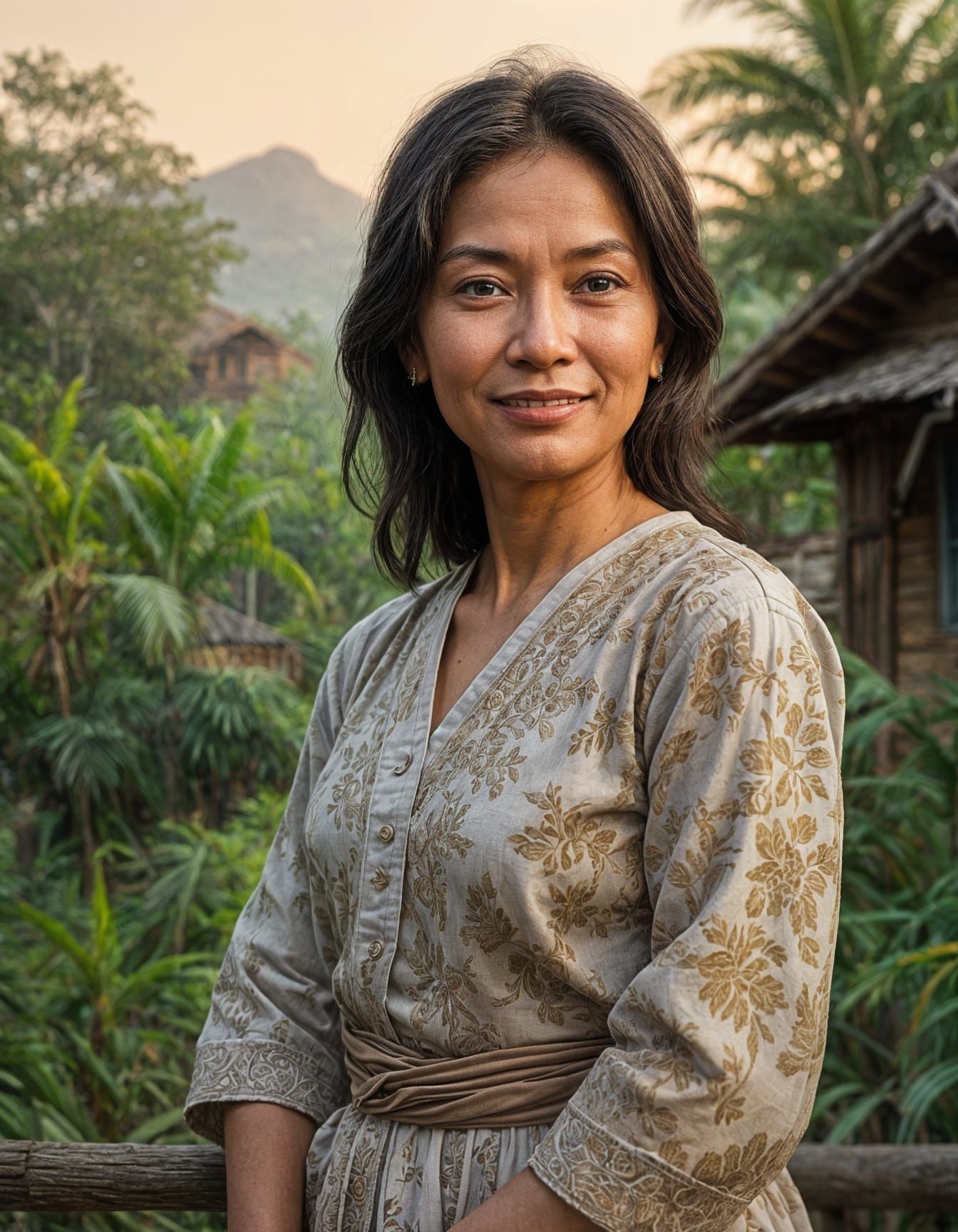 Warm Portrait of a Resilient Malay Woman