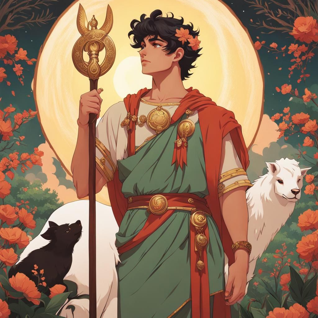 Pan, God of Nature, in Kidcore Style