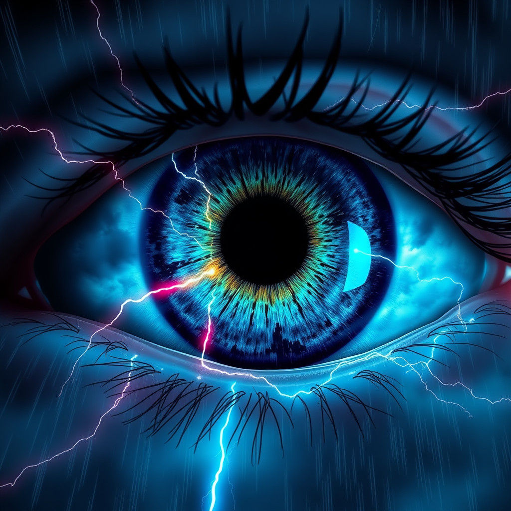 Eye Reflecting Storm, Digital Art